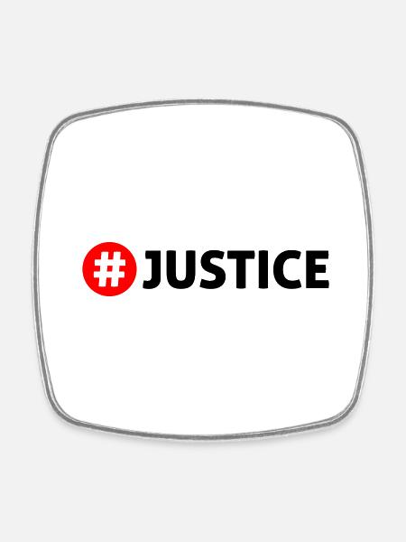 Justice - Viereckiger Kühlschrankmagnet - Weiß
