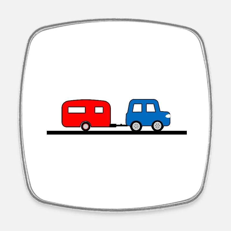 Auto - Viereckiger Kühlschrankmagnet - Weiß