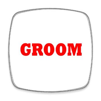 Groom - Magnet carré - blanc - Devant