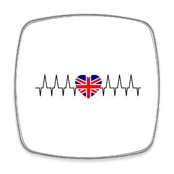 Der englische Herzschlag - Viereckiger Kühlschrankmagnet - Weiß - Vorne