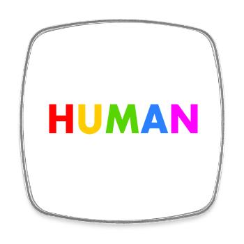 Human - Square fridge magnet - white - Front