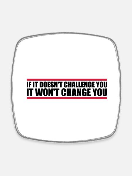 Workout Fitness Motivation Zitat - Viereckiger Kühlschrankmagnet - Weiß