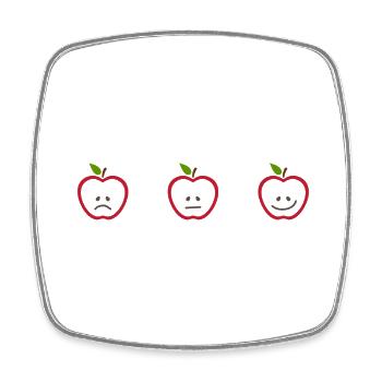 Pommes à visages différents - Magnet carré - blanc - Devant