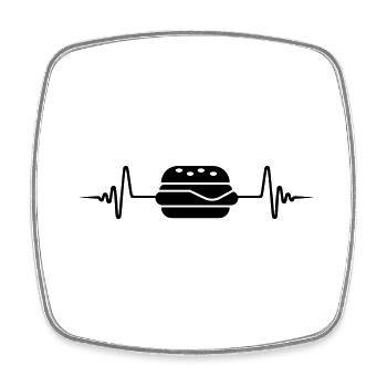 Burger Puls Silhouette - Magnet carré - blanc - Devant