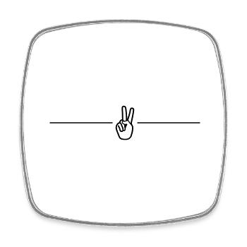 Line Peace - Square fridge magnet - white - Front