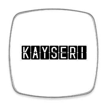 Kayseri Flughafentafel - Viereckiger Kühlschrankmagnet - Weiß - Vorne
