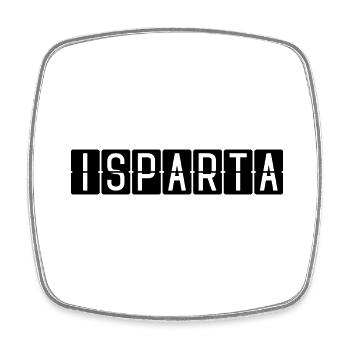 Isparta Flughafentafel - Viereckiger Kühlschrankmagnet - Weiß - Vorne