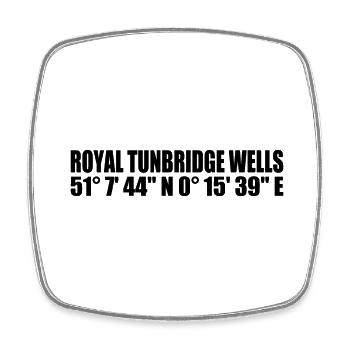 Royal Tunbridge Wells coordinates - Square fridge magnet - white - Front