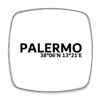 Palermo coordinates - Square fridge magnet - white - Front