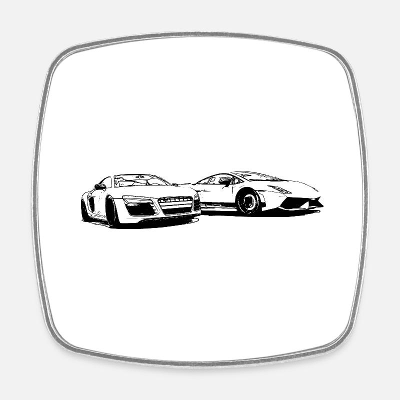 Supercar - Square fridge magnet - white