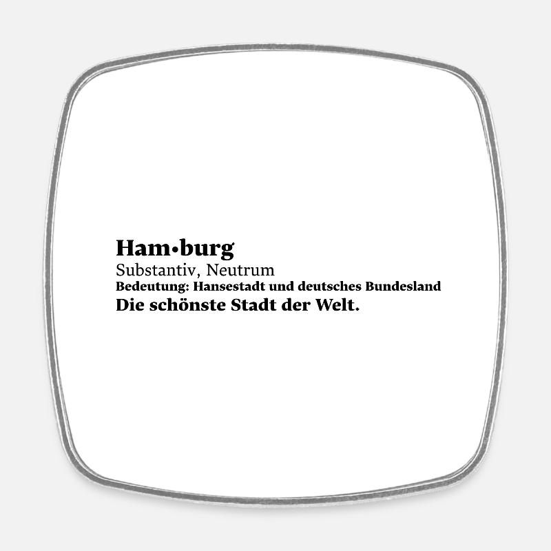 Hamburg Bedeutung - Viereckiger Kühlschrankmagnet - Weiß