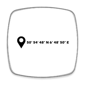 Cheeky coordinates - Square fridge magnet - white - Front