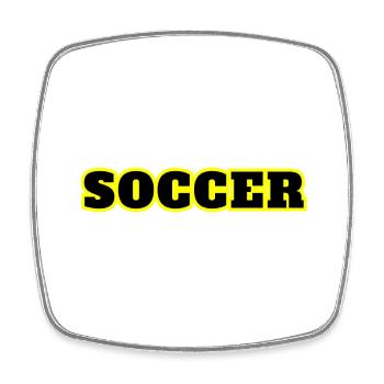 Fußball Soccer - Viereckiger Kühlschrankmagnet - Weiß - Vorne
