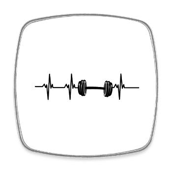 Bodybuilding Herzschlag - Viereckiger Kühlschrankmagnet - Weiß - Vorne
