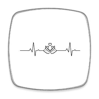 Rhythm of My Heart and K-Pop Music - Square fridge magnet - white - Front