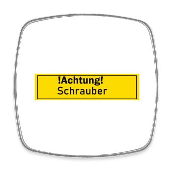 Schrauber Auto Schrauben Geschenk Geschenkidee - Viereckiger Kühlschrankmagnet - Weiß - Vorne