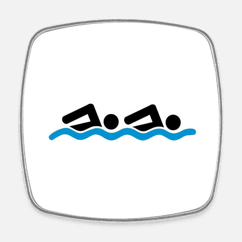 Swimming Team - Viereckiger Kühlschrankmagnet - Weiß