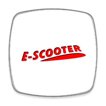 E-Scooter E-Roller Scooter - Viereckiger Kühlschrankmagnet - Weiß - Vorne