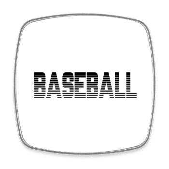 Baseball - Viereckiger Kühlschrankmagnet - Weiß - Vorne