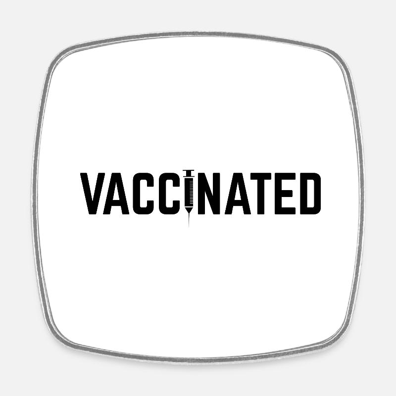 #Vaccinated - Square fridge magnet - white