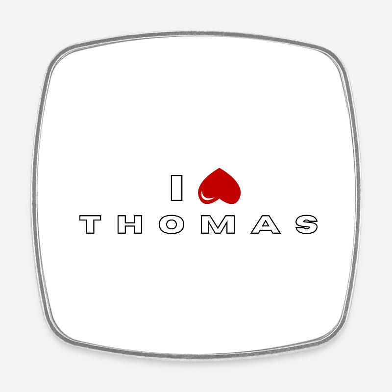 I hate Thomas - Square fridge magnet - white