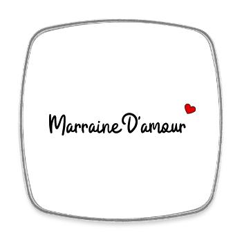 Marraine d'amour - Magnet carré - blanc - Devant