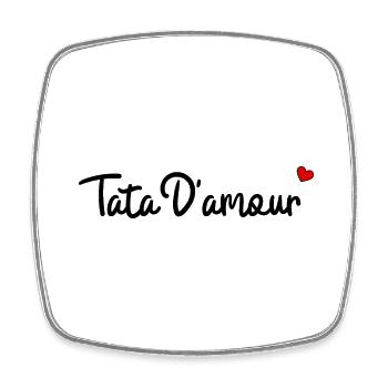 Tata d'amour - Magnet carré - blanc - Devant
