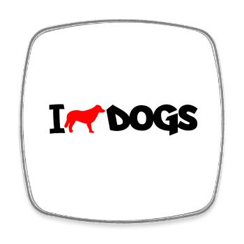 dog i love 02 - Viereckiger Kühlschrankmagnet - Weiß - Vorne