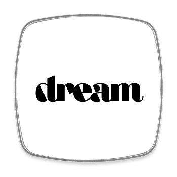 dream - Viereckiger Kühlschrankmagnet - Weiß - Vorne