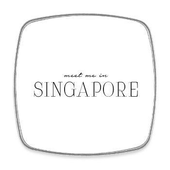 Rencontrez-moi à Singapour - Magnet carré - blanc - Devant