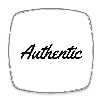 Authentic - Square fridge magnet - white - Front