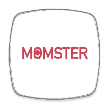 Momster / Supermom / Mom / Monster / Snappy - Square fridge magnet - white - Front