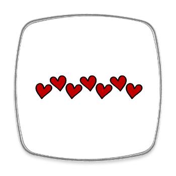 Herzen Love Symbol - Viereckiger Kühlschrankmagnet - Weiß - Vorne