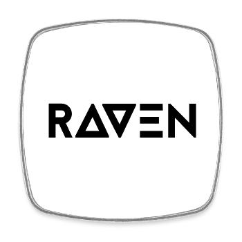 Raven - Viereckiger Kühlschrankmagnet - Weiß - Vorne
