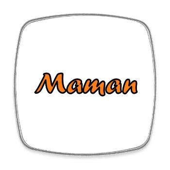 MAMAN. FÊTE DES MÈRES. BONNE FÊTE MAMAN. JE T'AIME - Magnet carré - blanc - Devant