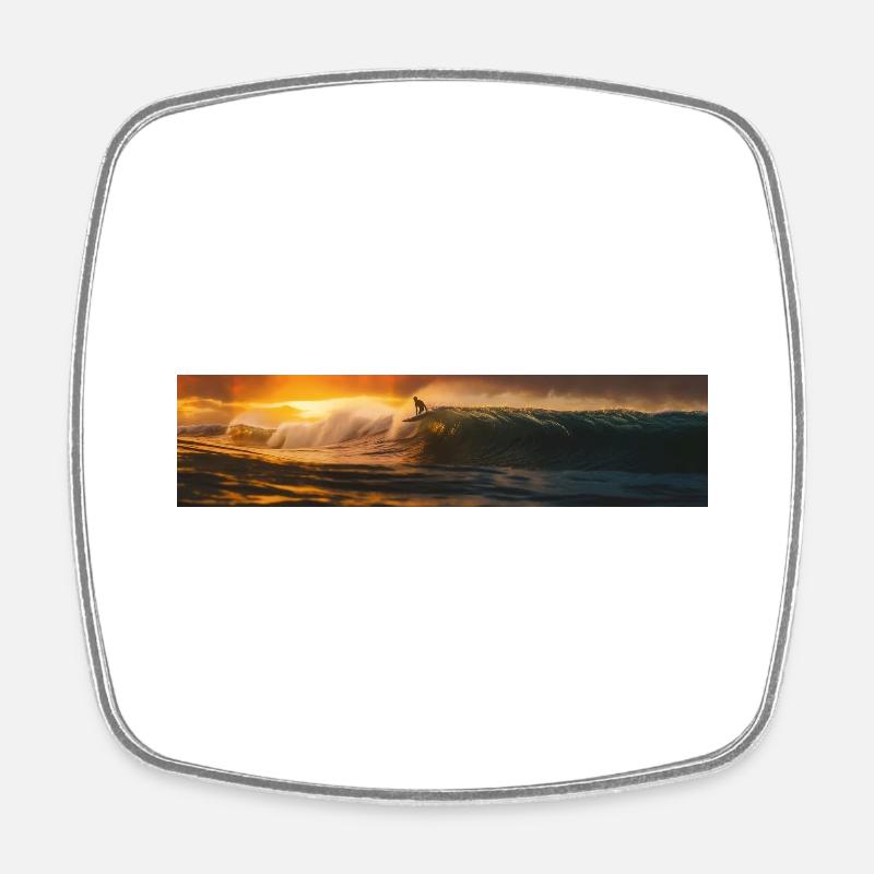 Surfeurs de vagues - Magnet carré - blanc