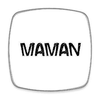 FÊTE DES MÈRES. BONNE FÊTE MAMAN. MAMAN. JE T'AIME - Magnet carré - blanc - Devant