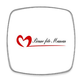 MAMAN. FÊTE DES MÈRES. BONNE FÊTE MAMAN. JE T'AIME - Magnet carré - blanc - Devant