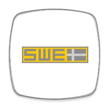 Taktische Flagge Schwedens - Viereckiger Kühlschrankmagnet - Weiß - Vorne