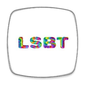 LGBT - Square fridge magnet - white - Front