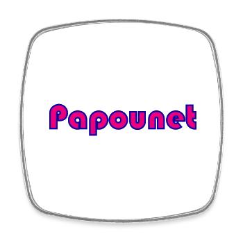 PAPOUNET. PAPA. FÊTE DES PÈRES. BONNE FÊTE PAPA - Magnet carré - blanc - Devant