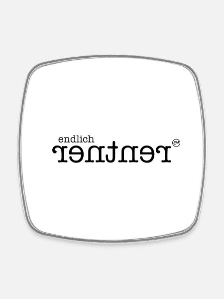 endlich rentner (Palindrom) - Viereckiger Kühlschrankmagnet - Weiß