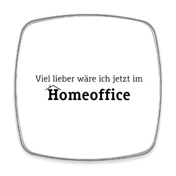 Viel lieber wäre ich jetzt im Homeoffice (Schwarz) - Viereckiger Kühlschrankmagnet - Weiß - Vorne