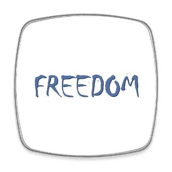 design original FREEDOM - Magnet carré - blanc - Devant
