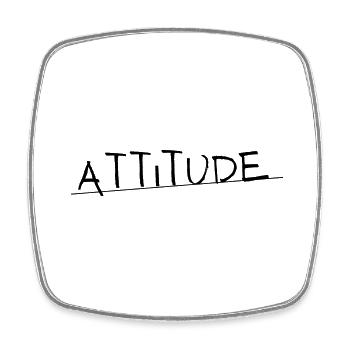 Attitude - Viereckiger Kühlschrankmagnet - Weiß - Vorne