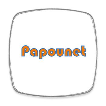 PAPOUNET. PAPA. FÊTE DES PÈRES. BONNE FÊTE PAPA - Magnet carré - blanc - Devant