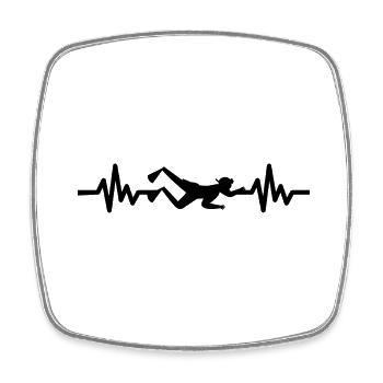 Herzschlag Schwimmer - Taucher Wassersport Athlet - Viereckiger Kühlschrankmagnet - Weiß - Vorne