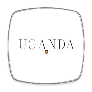Uganda - Viereckiger Kühlschrankmagnet - Weiß - Vorne