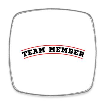 team member design 2 - Viereckiger Kühlschrankmagnet - Weiß - Vorne