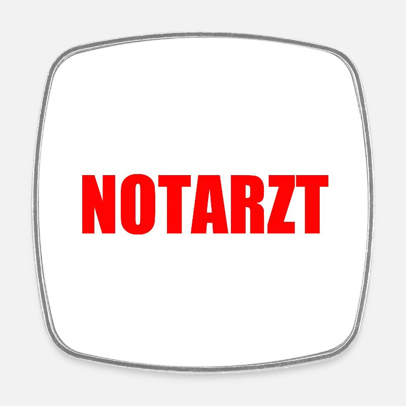 Notarzt - Viereckiger Kühlschrankmagnet - Weiß